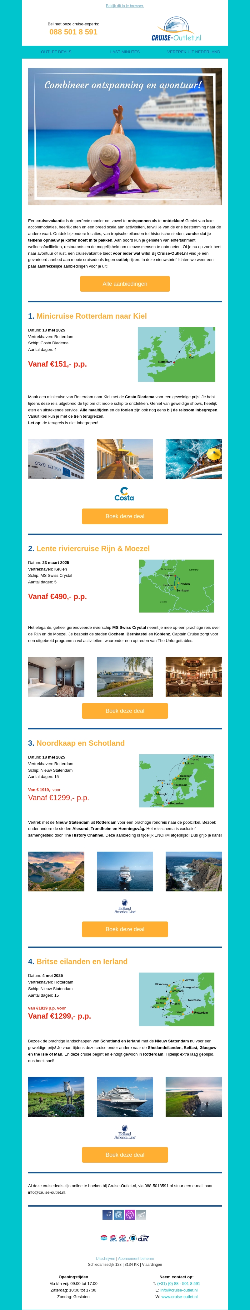 Combineer ontspanning en avontuur tijdens een cruisevakantie! Combineer ontspanning en avontuur tijdens een cruisevakantie!