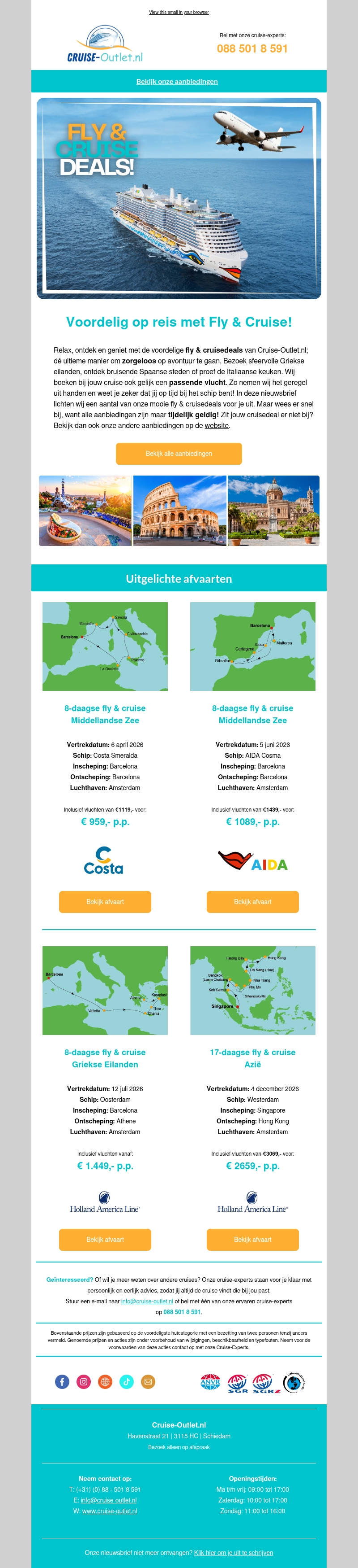 Voordelig op reis met fly & cruisedeals! Voordelig op reis met fly & cruisedeals!
