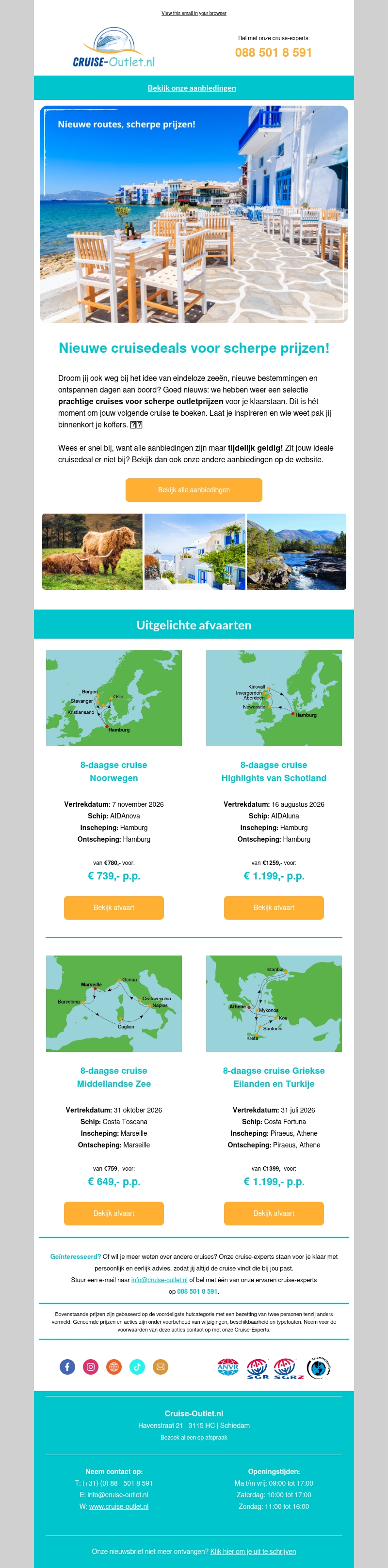 Nieuwe cruisedeals voor scherpe prijzen! 💥 Nieuwe cruisedeals voor scherpe prijzen! 💥