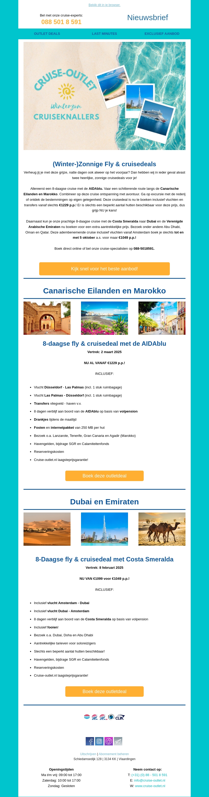 Winterzon cruiseknallers! Winterzon cruiseknallers!