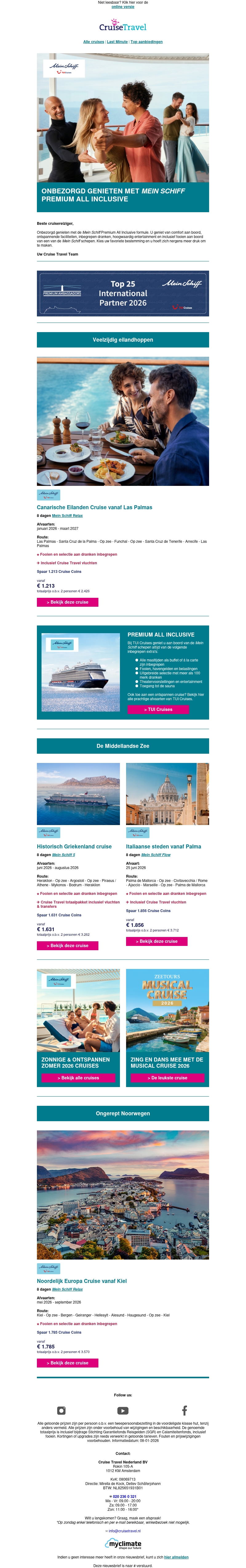 Cruise Premium All Inclusive met TUI Cruises Cruise Premium All Inclusive met TUI Cruises