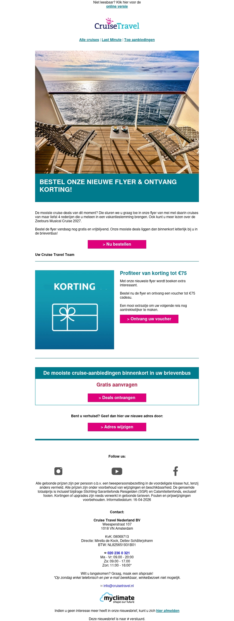 ✉ Meld u aan en ontvang in mei de beste aanbiedingen per post ✉ Meld u aan en ontvang in mei de beste aanbiedingen per post