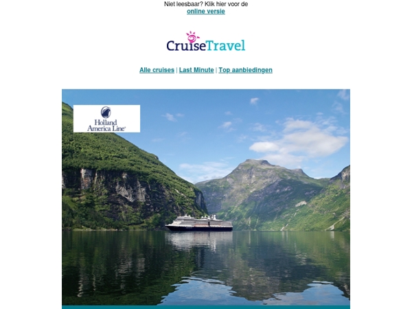 Boek nu: Holland America Line cruises met extra boordtegoed en hutupgrade