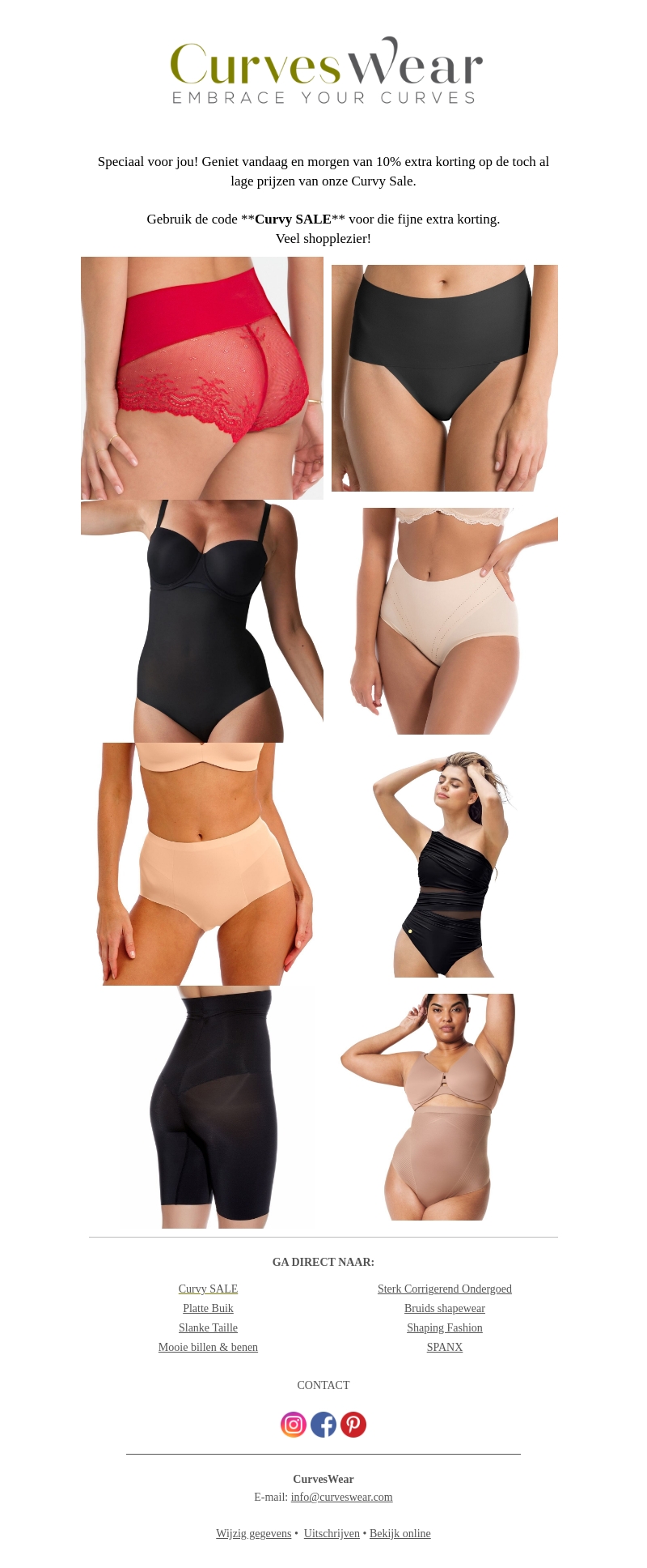 Speciaal voor jou! 10% extra korting op Curvy SALE Speciaal voor jou! 10% extra korting op Curvy SALE