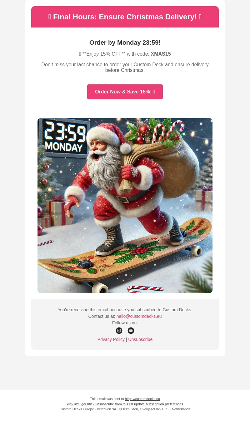 đ Final Reminder: Order by Monday 23:59 for Christmas Delivery! đ đ Final Reminder: Order by Monday 23:59 for Christmas Delivery! đ