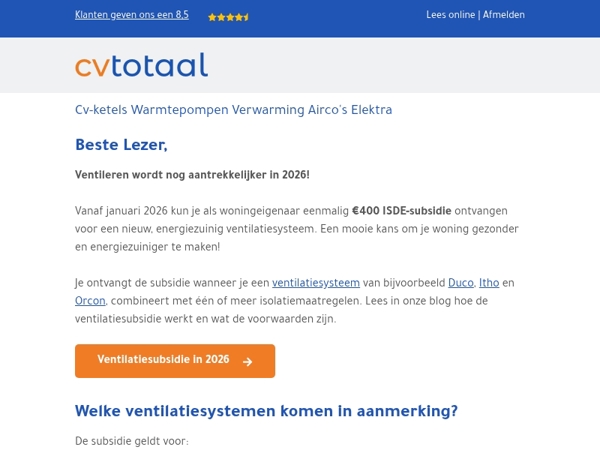 Ventileren wordt in 2026 nog aantrekkelijker!