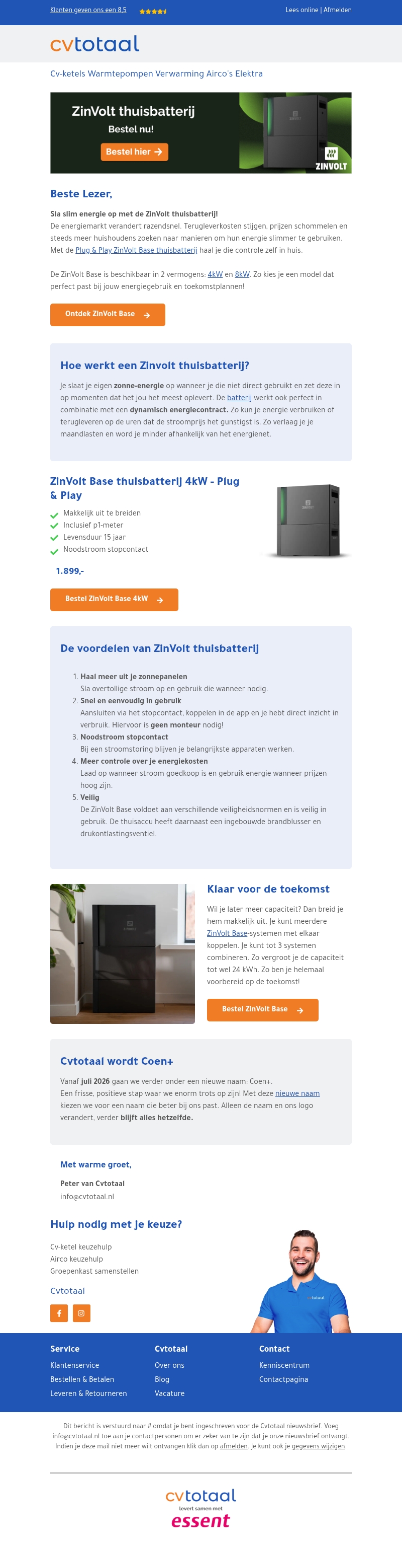 Nieuw: ZinVolt thuisbatterij! Nieuw: ZinVolt thuisbatterij!