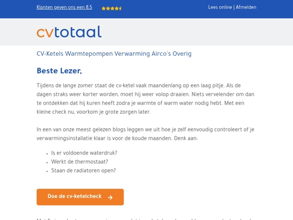 Klaar voor de kou? Zo check je je cv-ketel na de zomer