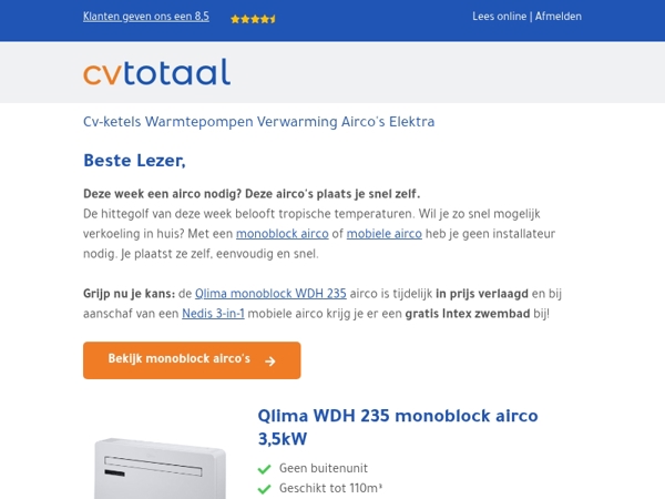 Ideale airco's voor de hittegolf