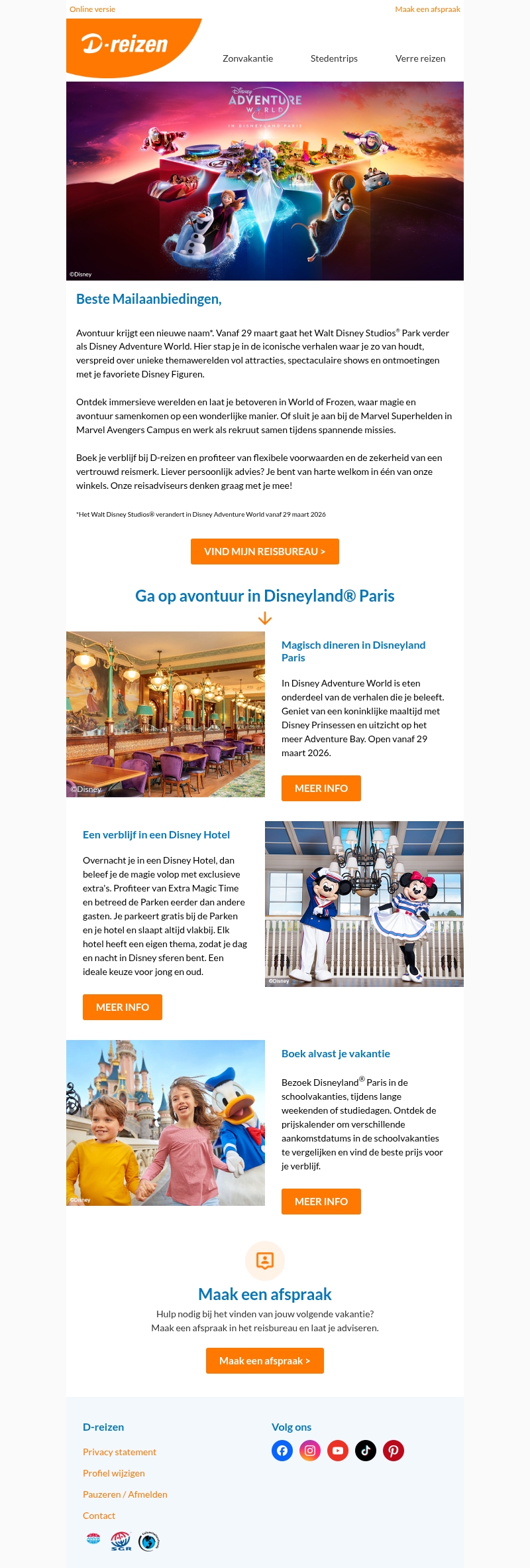 De verhalen waarvan je houdt, worden avonturen die je beleeft in Disneyland® Paris. De verhalen waarvan je houdt, worden avonturen die je beleeft in Disneyland® Paris.