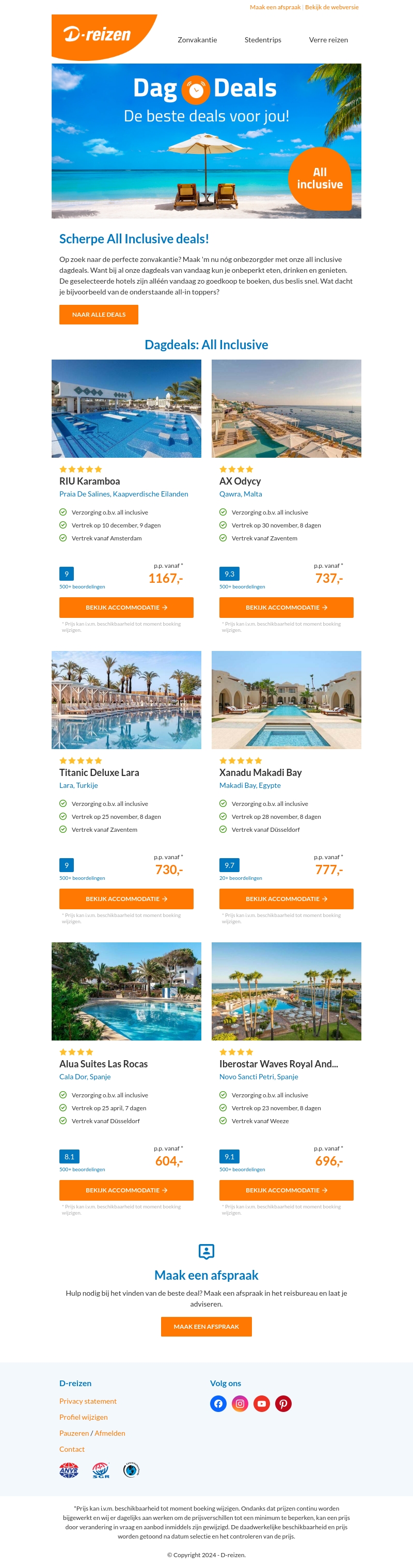 Heb je deze All Inclusive dagdeals al gezien? 🤑 Heb je deze All Inclusive dagdeals al gezien? 🤑