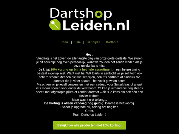 Vandaag laatste kans op 20 procent korting 🎯