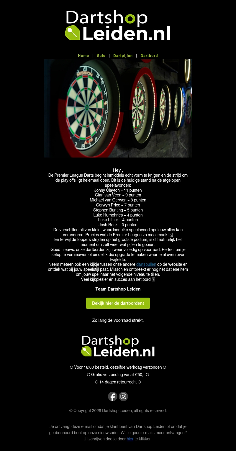 Premier League Darts volop bezig én dartborden nu weer op voorraad 🎯 Premier League Darts volop bezig én dartborden nu weer op voorraad 🎯