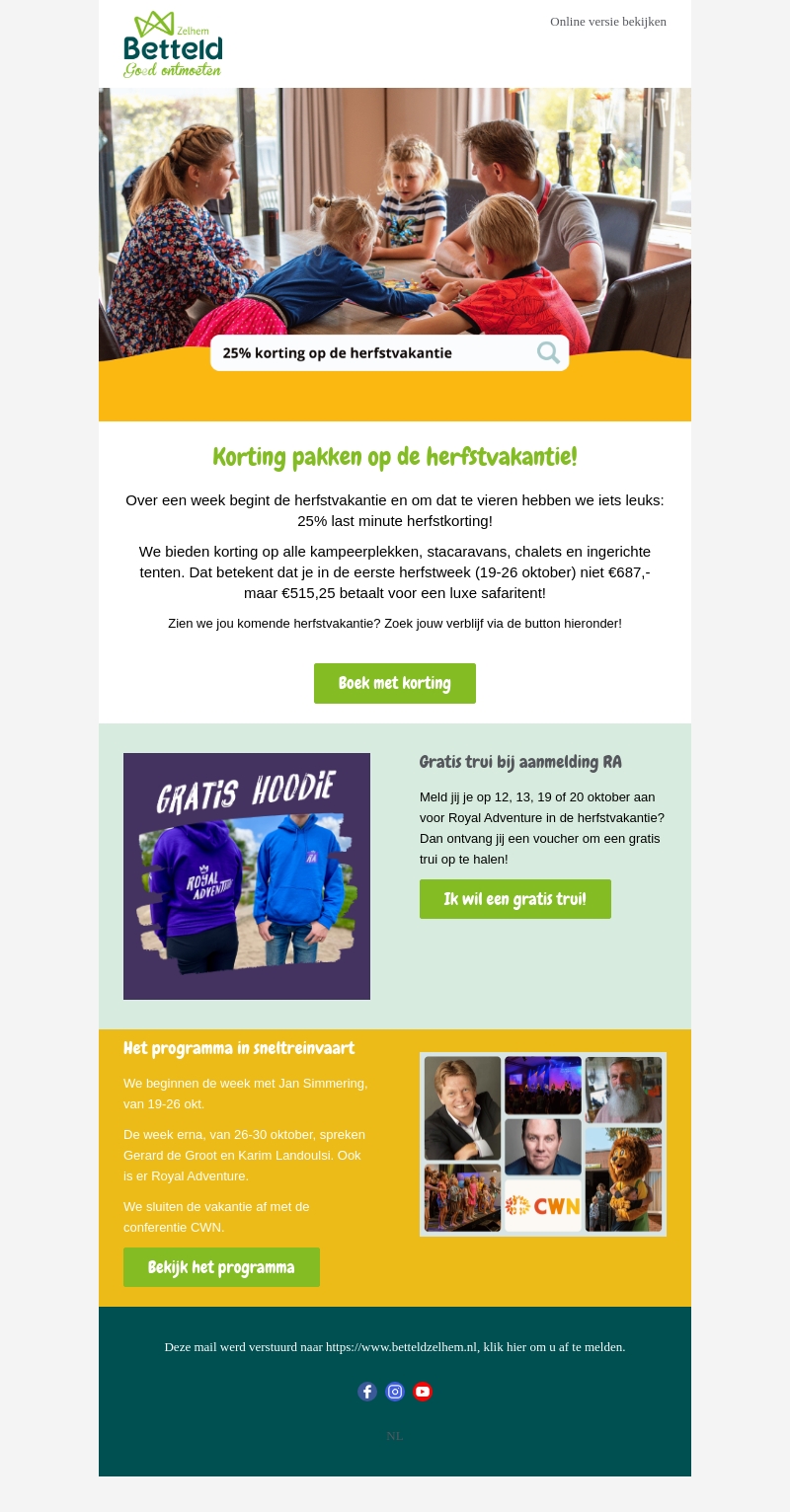 Boek nu de herfstvakantie met korting! π Boek nu de herfstvakantie met korting! π