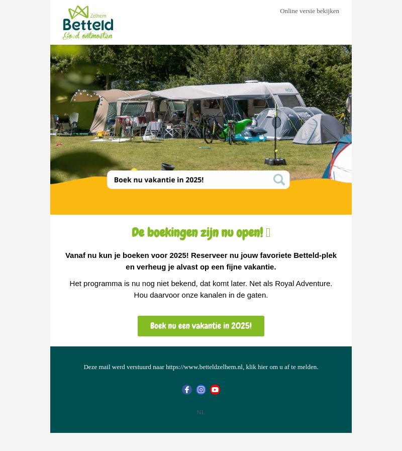 De boekingen zijn geopend! De boekingen zijn geopend!