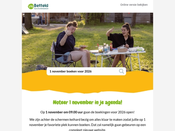 📅 1 november 09.00 boeken voor 2026!