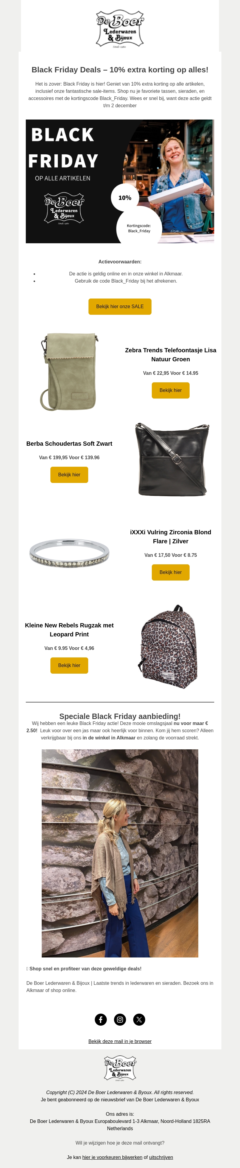 Mis het niet: Black Friday bij De Boer Lederwaren & Bijoux! Mis het niet: Black Friday bij De Boer Lederwaren & Bijoux!