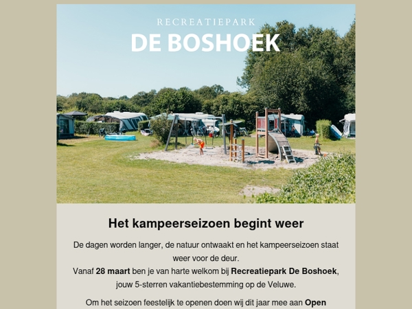🌿 Het kampeerseizoen start weer | Kom naar Open Camping Dag bij De Boshoek