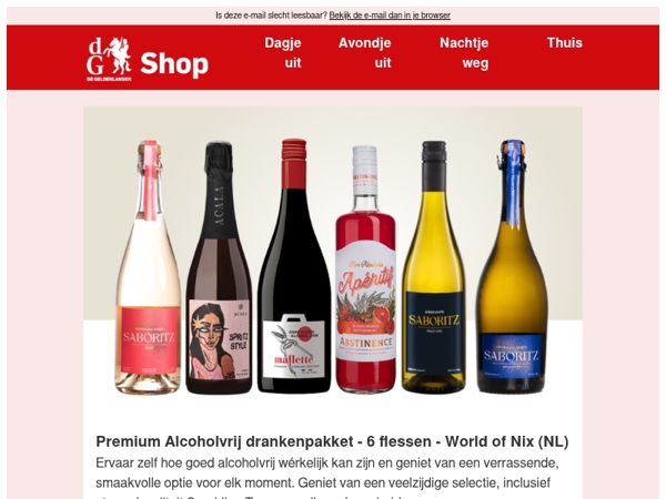Probeer onze uitgebreide selectie alcoholvrije dranken