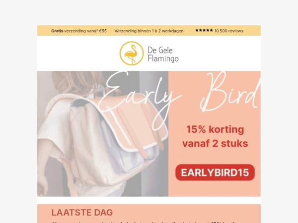 LAATSTE DAG: 15% korting op de tofste schoolspullen
