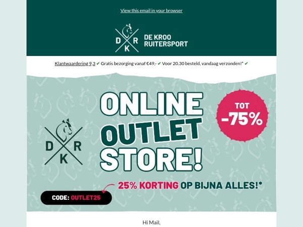 Online Outlet Store 🔥 tot 75% korting op je favoriete items!