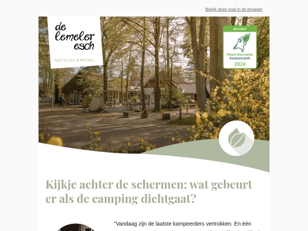 🌿 Kijkje achter de schermen: Wat gebeurt er als de camping dichtgaat?