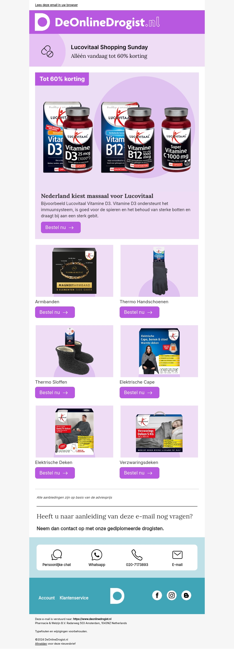 Alleen vandaag! Tot 60% korting op Lucovitaal Alleen vandaag! Tot 60% korting op Lucovitaal