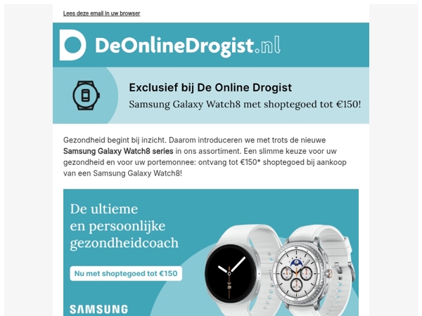 Samsung Galaxy Watch8 met €150 shoptegoed 🎁
