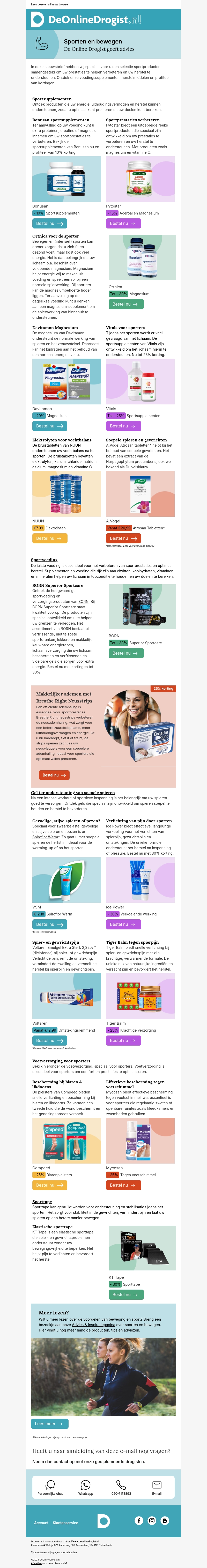 Ontdek het sport assortiment van De Online Drogist Ontdek het sport assortiment van De Online Drogist