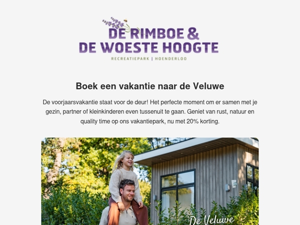 Op vakantie naar de Veluwe? Nu met 20% korting 🌸