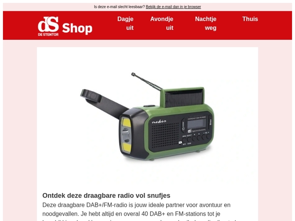 Unieke draagbare radio vol handige snufjes