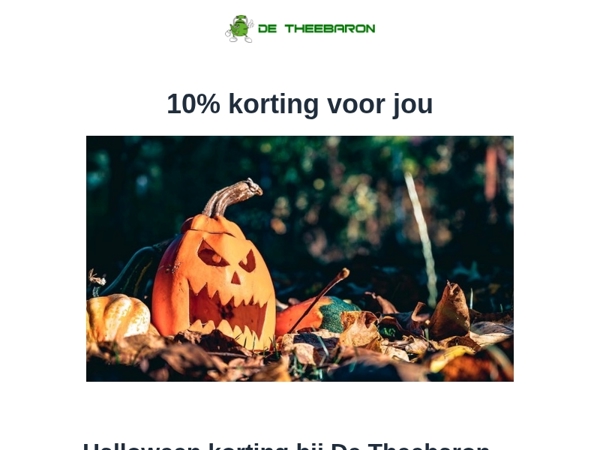 10% Halloween 🎃 korting bij De Theebaron
