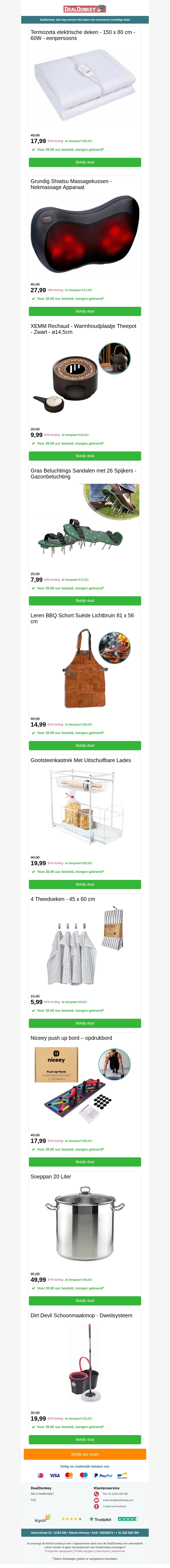Elektrische Deken - Warmhoudplaatje - Gootsteenkastrekje - Theedoeken - Push up bord - Soeppan Elektrische Deken - Warmhoudplaatje - Gootsteenkastrekje - Theedoeken - Push up bord - Soeppan