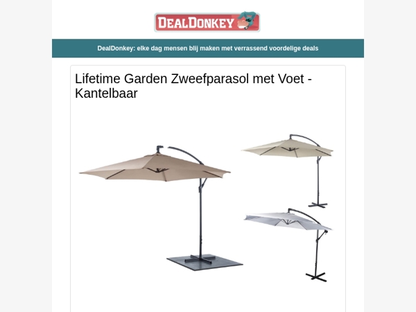 Zweefparasol XL - Parasolhoes - Dreft - Vanish - Aircooler - Dierenren