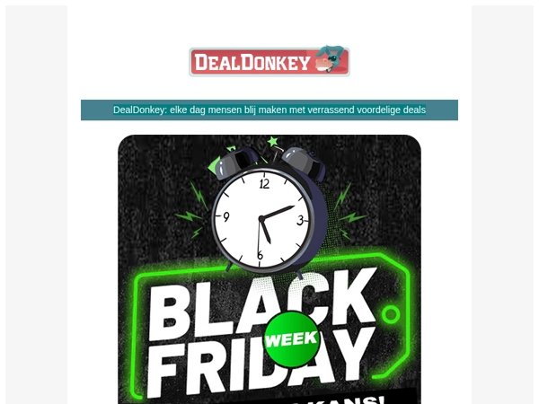 Laatste kans - Alleen vandaag 5 euro extra Black Friday korting op alles!