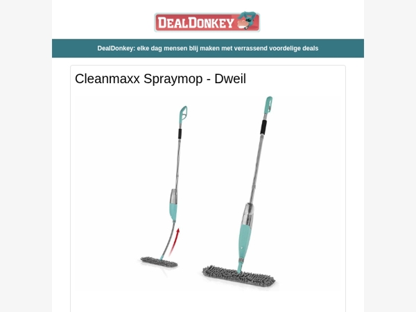 Cleanmaxx Spraymop - Deurstoppers - Tuinslang - Padel ballen - Dettol