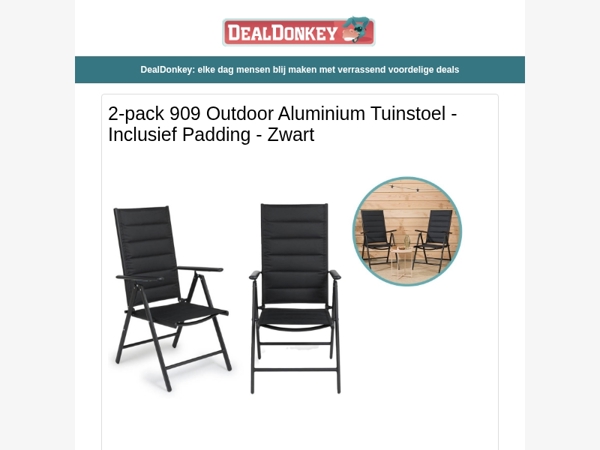 2x Aluminium Tuinstoel - Beenkussen - Huishoudtrapje - Wasmand - Stucloper - Stroomhaspel