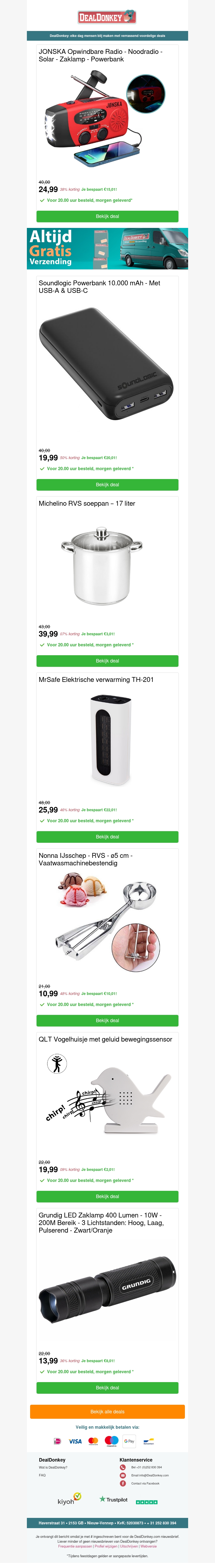 Noodradio.- Elektrische Verwarming - Ijsschep - Zaklamp - Soeppan Noodradio.- Elektrische Verwarming - Ijsschep - Zaklamp - Soeppan