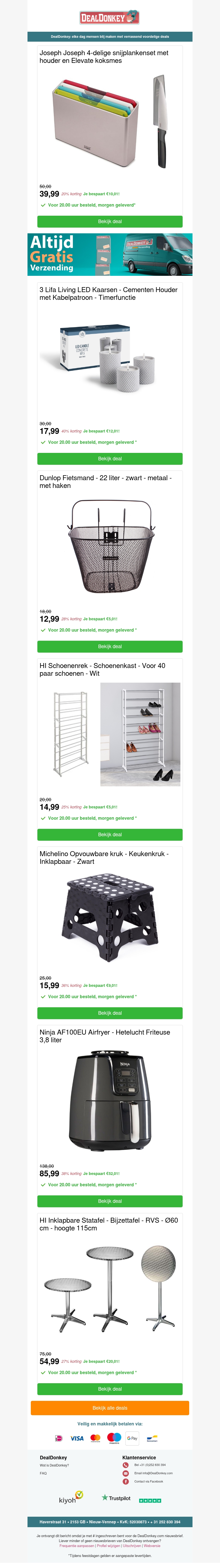 Joseph Joseph snijplankenset - Fietsmand - Schoenenrek - Airfryer - Statafel Joseph Joseph snijplankenset - Fietsmand - Schoenenrek - Airfryer - Statafel