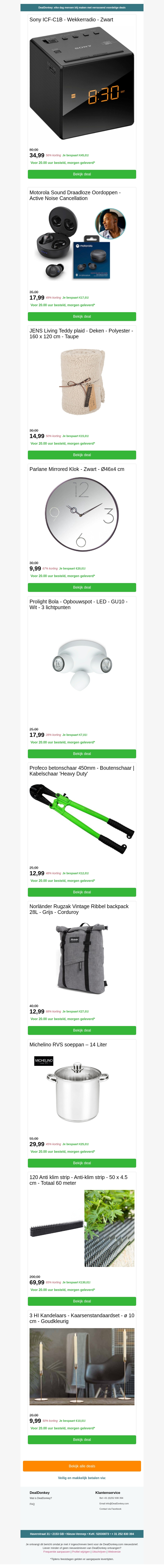 Sony Wekker - Klok - Opbouwspot - Soeppan - Betonschaar Sony Wekker - Klok - Opbouwspot - Soeppan - Betonschaar