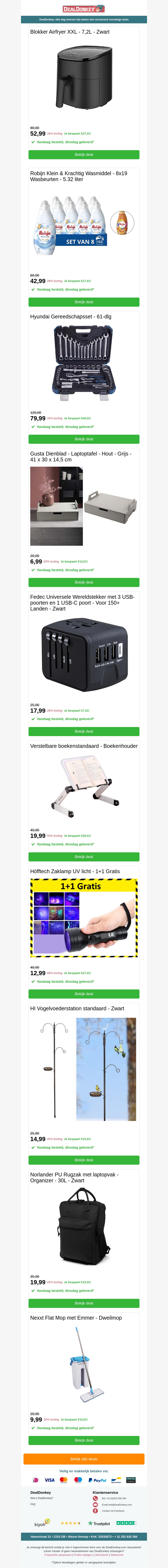 Blokker Airfryer XXL - Laptoptafel - Wereldstekker - Boekenstandaard - Zaklamp - Vogelvoederstation Blokker Airfryer XXL - Laptoptafel - Wereldstekker - Boekenstandaard - Zaklamp - Vogelvoederstation