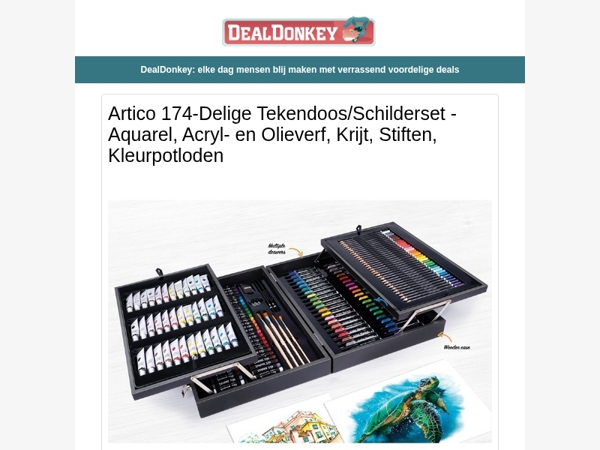 174-Delige Tekendoos/ Schilderset - Medicijnkastje - Schoenendroger - Teddy Plaid - Finish vaatwastabletten