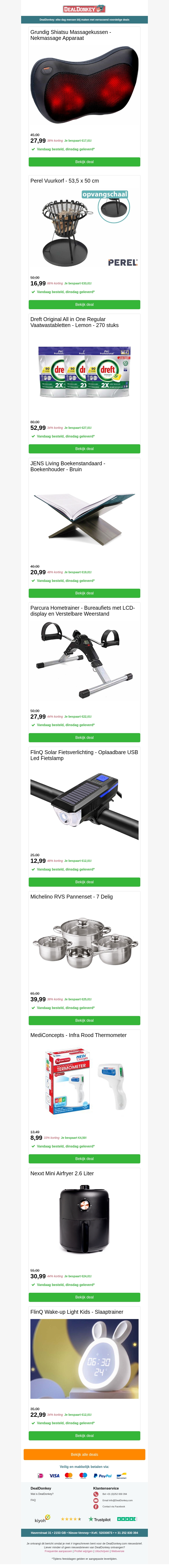 Shiatsu Massagekussen - Vuurkorf - Dreft - Boekenstandaard - Hometrainer - Pannenset - Airfryer Shiatsu Massagekussen - Vuurkorf - Dreft - Boekenstandaard - Hometrainer - Pannenset - Airfryer
