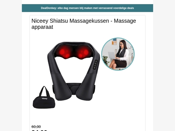 Verwarmd Massagekussen - Wereldstekker - Elektrische kachel - Dunlop Druppellader