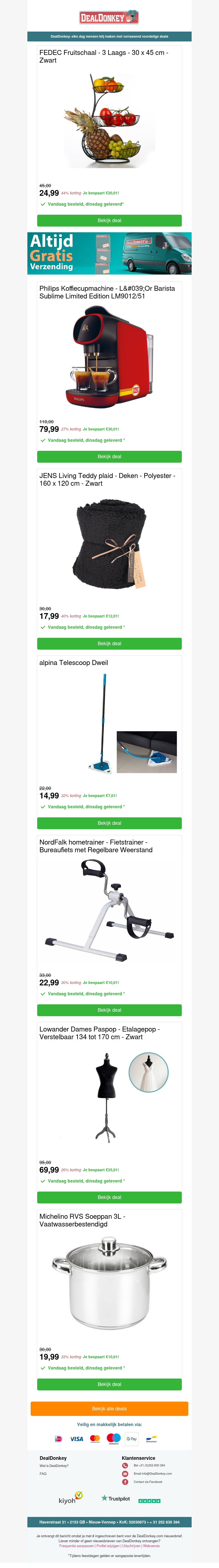 FEDEC Fruitschaal - Deken - Telescoop Dweil - Hometrainer - Paspop - Soeppan FEDEC Fruitschaal - Deken - Telescoop Dweil - Hometrainer - Paspop - Soeppan