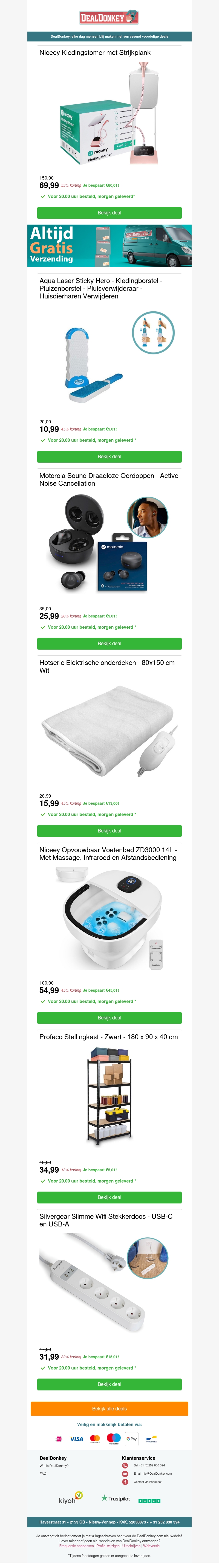 Niceey Kledingstomer - Draadloze Oordoppen - Elektrische onderdeken - Voetenbad - Stellngkast Niceey Kledingstomer - Draadloze Oordoppen - Elektrische onderdeken - Voetenbad - Stellngkast