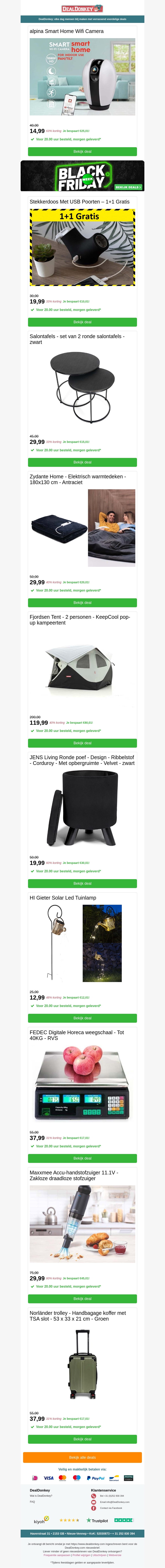 Alpina IP Camera - Salontafels - Elektrisch Warmtedeken - Tent - Poef Alpina IP Camera - Salontafels - Elektrisch Warmtedeken - Tent - Poef