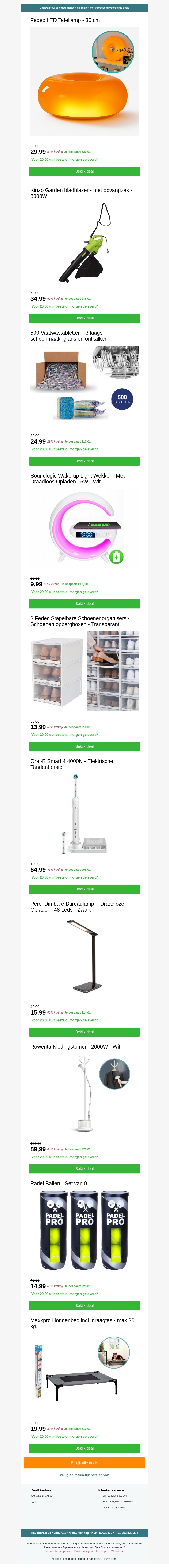Fedec Design Lamp - 500 Vaatwastabletten - Wake-up Light - Oral B Tandenborstel Fedec Design Lamp - 500 Vaatwastabletten - Wake-up Light - Oral B Tandenborstel