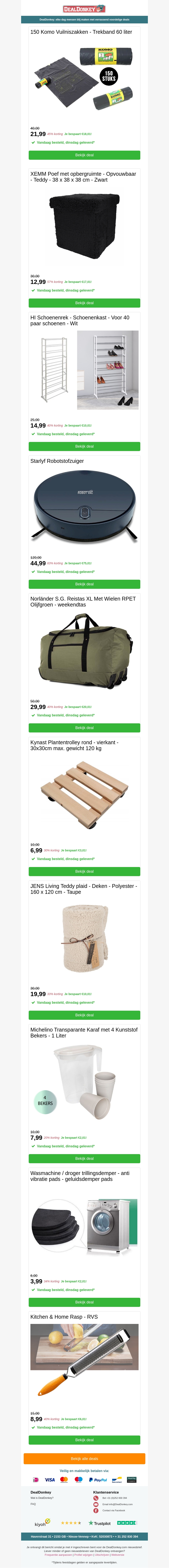 150 KOMO Vuilniszakken - Schoenenrek - Robotstofzuiger - Reistas - Vijverafdekking 150 KOMO Vuilniszakken - Schoenenrek - Robotstofzuiger - Reistas - Vijverafdekking