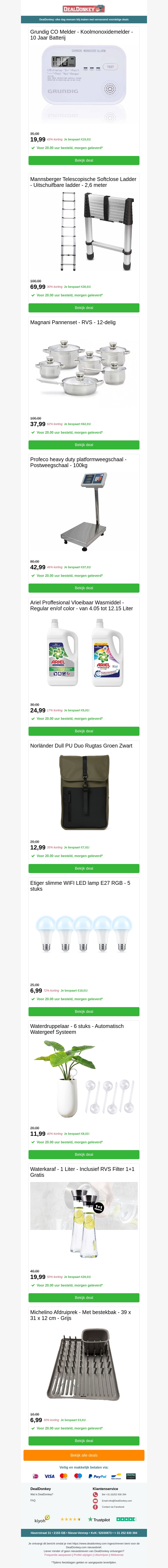 Grundig CO Melder - Pannenset - Platformweegschaal - Wasmiddel - Waterdruppelaar Grundig CO Melder - Pannenset - Platformweegschaal - Wasmiddel - Waterdruppelaar